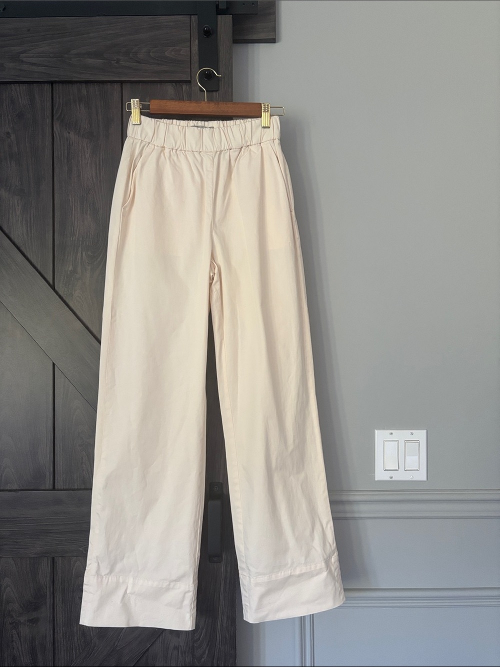 Everlane Cream Elastic Waist Pants